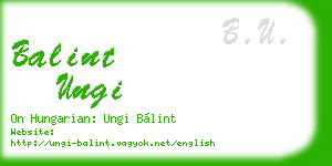 balint ungi business card